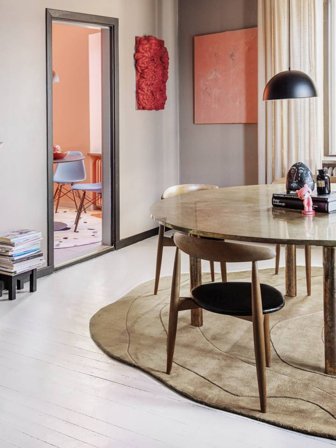 Klein Barba Teppich - Greige Ø 150 Wolle