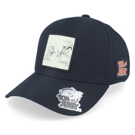 Tom & Jerry - Zwart adjustable Cap - Tom & Jerry Sketch Black A-frame Adjustable @ Hatstore