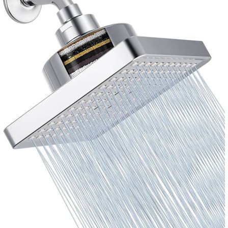 Anti Kalk Regndusjhode 15cm Høytrykksdusjhode Fast Dusjhode Vannbesparende Regndusjhode Universalt Firkantet Dusjhode