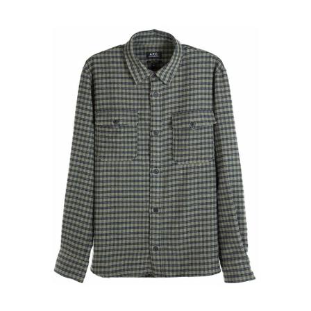 A.p.c. - Skjortor - Grön - Herr - Storlek: M, Herr, Storlek: M
