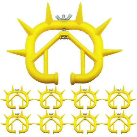 10 stk. Ko Næse Torn Tyk Plastik Kødkvæg Næse Ringe Mælkesugning Forebyggende Kalv Afvænning (gul) - Snngv