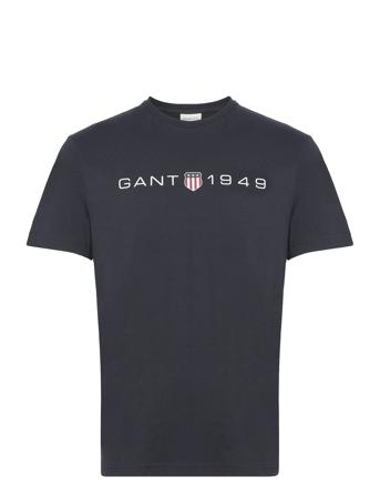 Printed Graphic Ss T-Shirt Tops T-shirts Short-sleeved Black GANT