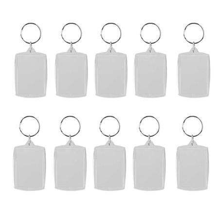 10st Blank Insert Foto Bildram Delad Ring Nyckelring 4*5,6cm 4*5.6cm