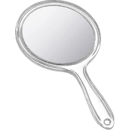 Kaksipuolinen käsipeili, 1x/2x suurentava peili (hy)