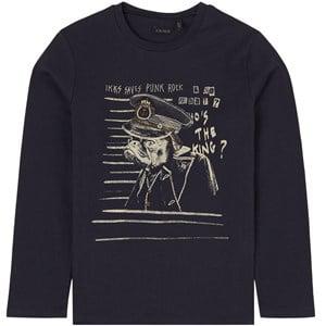 Kids - IKKS Navy Long Sleeved Branded Graphic T-shirt 12 Years - Tops - 12 years - Navy