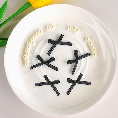 Satinbåndsløjfe håndværksdekoration SORT-100 STK SORT-100 STK