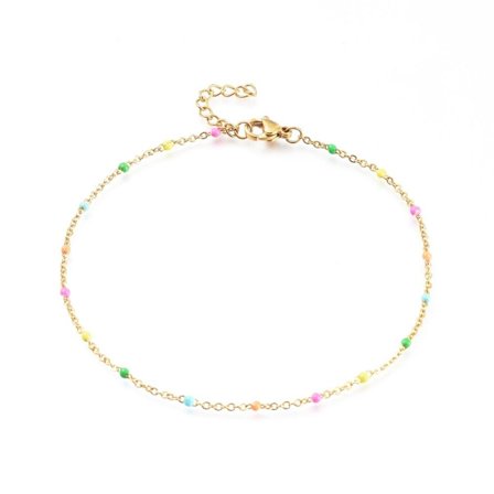 Vristlänk i Guldpläterad AISI 304 stål med multicor länkar