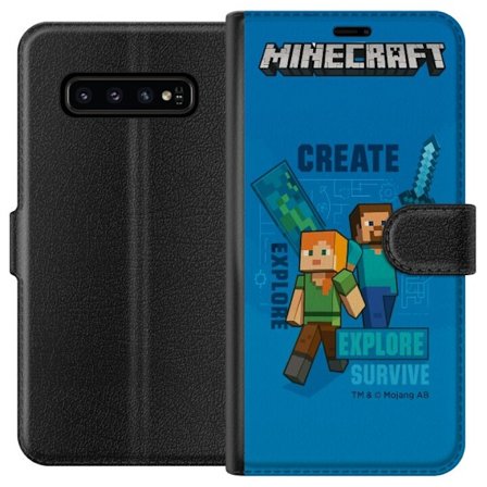 Yhteensopiva Lompakkokotelo Samsung Galaxy S10 Minecraft Luolastot