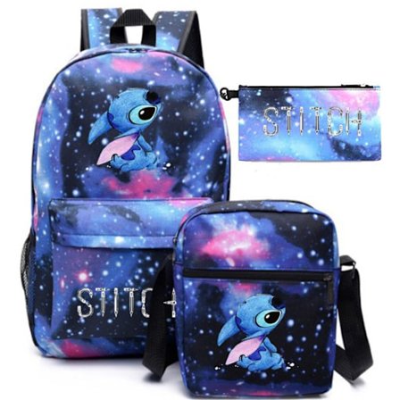 Børne rygsæk, stor kapacitet, syet rygsæk, afslappet tre-delt sæt, multi-farve