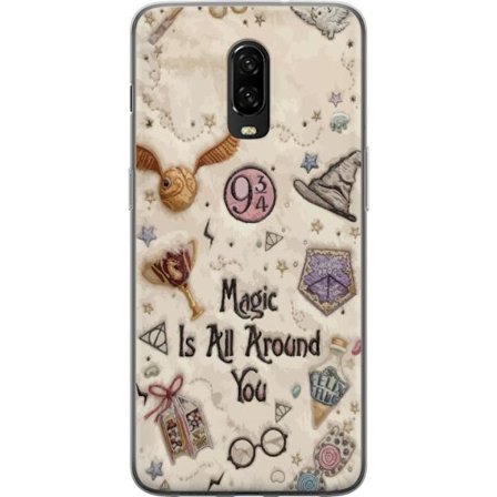 Kompatibelt Mobilskal till OnePlus OnePlus 6T Broderad magisk illustration med symboler, citat och fantasivärld inspirerad av sagor som skapar en mju