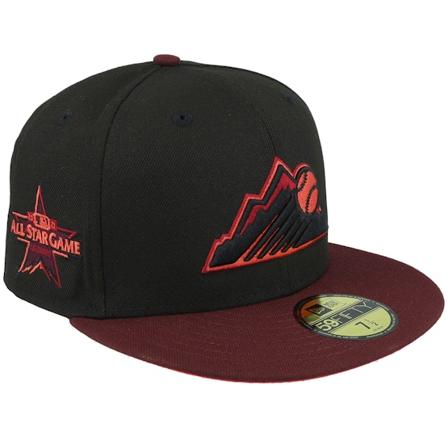 New Era - MLB Musta fitted Lippis - Colorado Rockies Serenity 59FIFTY 21 All Star Game Maroon/Black/Lava Fitted @ Hatstore