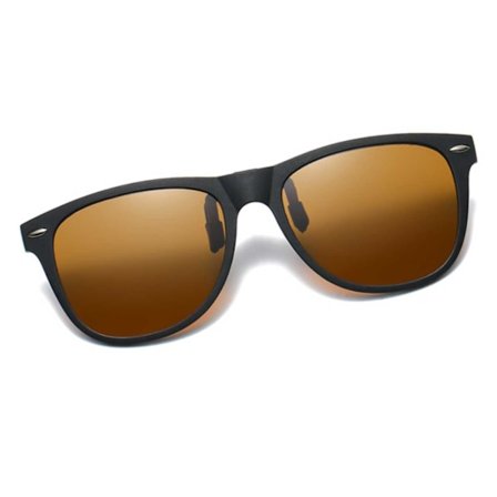 Polarisoitu Wayfarer Clip On aurinkolasit Käännä ylös ruskea