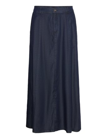 FREE/QUENT Shirt From Freequent In A Soft Lyocell Material With A Denim Look. The Skirt Is - Navy - S