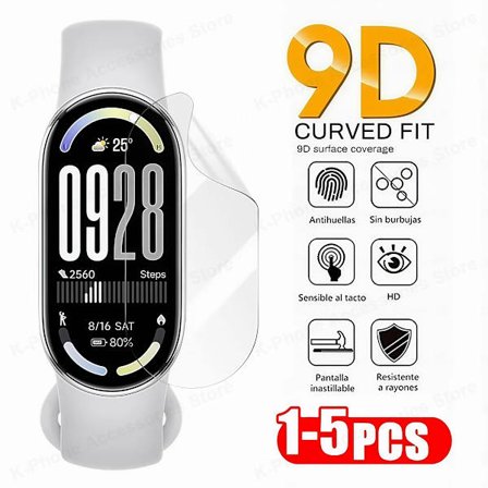 1-5 st Hydrogel Film kompatibel med Xiaomi Mi Band 10 9 8 7 6 5 Mjuk Smartwatch Film Tillbehör Ej Glas kompatibel med Miband 9 10 Skärmskydd