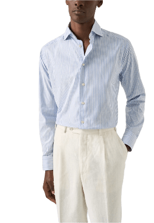 Eton Randig Signature Oxford-skjorta Slim Fit Skjortor Herr Blå 39