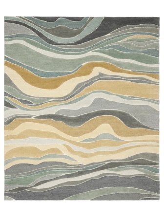 Wool Rug Marble Green/Multicolor Large Oeko-Tex
