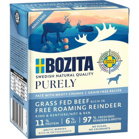 Bozita Hund - Purely Paté Reinsdyr 370 g - Hund - Hundefôr & hundemat - Våtfôr & våtmat - ZOO.no