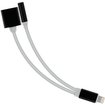 Ljud- och laddningsadapter - Vit - 3,5 mm Jack - Lightning - Kompakt - Optimal ljudkvalitet