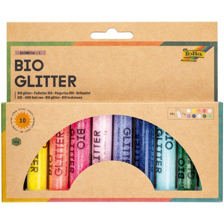 Folia Bio Glitter Mix Rainbow 10er-Pack