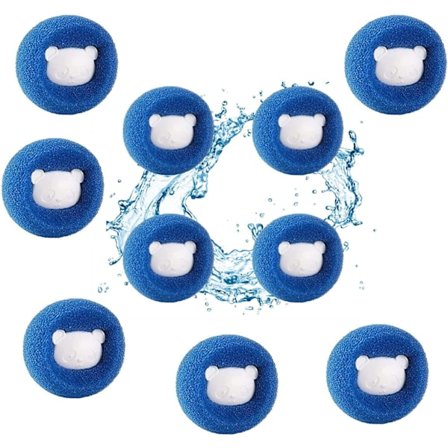 10 kappaletta pesukoneen sieni (sininen), pesukoneen sieni, poistaa lemmikkieläinten karvat ja nukan, vähentää takkuja