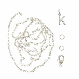 Me & My Box Silver K Pendant Set One Size - Stationery - One size - Silver