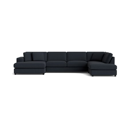 Oasis U-Form Sofa, links, Loop Dunkelblau, moderne Wohnlandschaft mit Nozag-Federung, komfortable Polsterung, zeitloses Design, 79cm Höhe