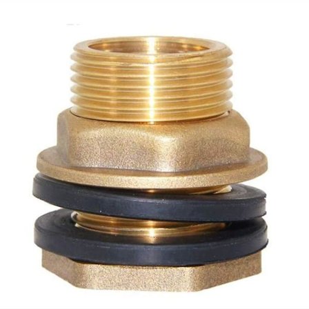 1" Hon 1-1/4" Han Solid Mässing Vattentank Koppling Bulkhead Tankbeslag