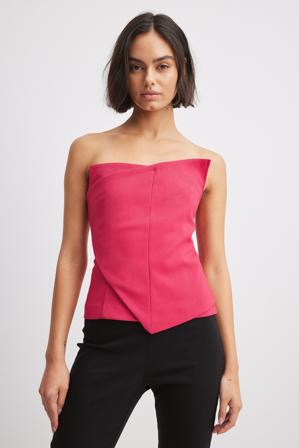NA-KD Haut bandeau asymétrique - Top Nouvel an - Rose - EU 32