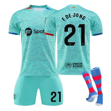 23/24 FC Barcelona Kaksi Vieras Lasten Jalkapallopaita Set Sukilla 21 F.DE JONG L