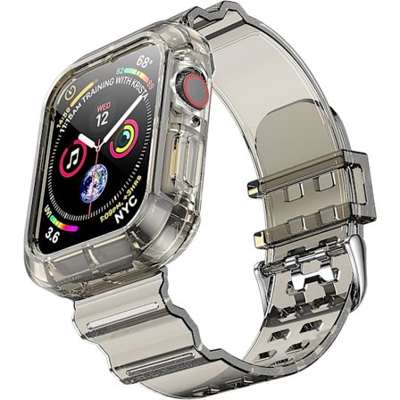 Transparent Apple Watch-armband 38/40/41mm, mjukt silikon sportarmband Crystal iWatch-armband för Apple Watch Series 8/7/6/SE/5/4/3