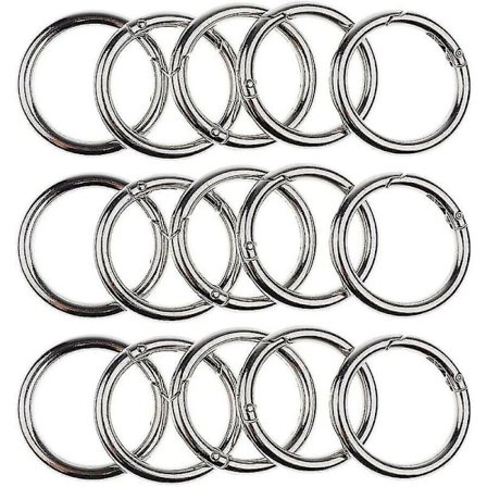 Taske Karabinhage Ring, 30 Stykker Runde Karabinhage Ring, Fjeder Spænde Mini 20mm Runde Karabinhage Nøglering Krog Clips Kompatibel Med Håndværk Og 