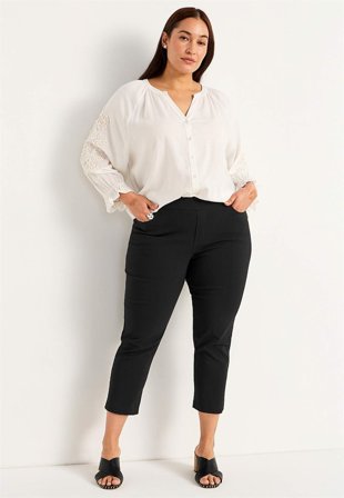 Cellbes of Sweden - Superkomfortabel capribukse i svart for damer i størrelse 64