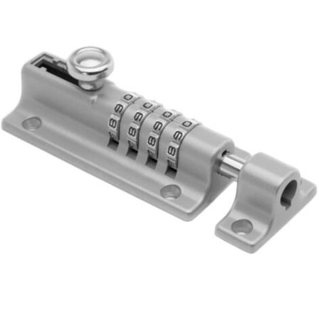 Kombinationslås Låsebolt 4-cifret Kombinationslås Mekanisk Kombinationslås Nøglefri Glidende Manipulationssikker Dørlås til Skab Have, Sølv/NC/