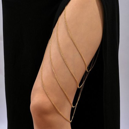 Flerlags Leg Body Chain Rhinestone Thigh Chain STIL 1