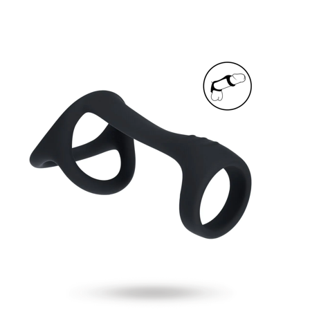 Tri O Silicone Shaft Cock and Ball Ring - Black - Sexleker Vuxen: Fleshlight, penisring, hylser & pumper