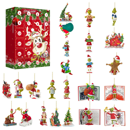 2024 Kreativ Grinch Elk 24 Dagers Nedtelling Overraskelse Julegave Blindboks Style 3