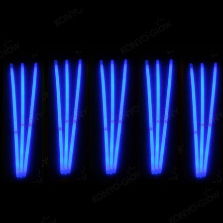 Knæklysarmbånd 100-pak med blå farve - 200 mm langtidsholdbare lyspinde