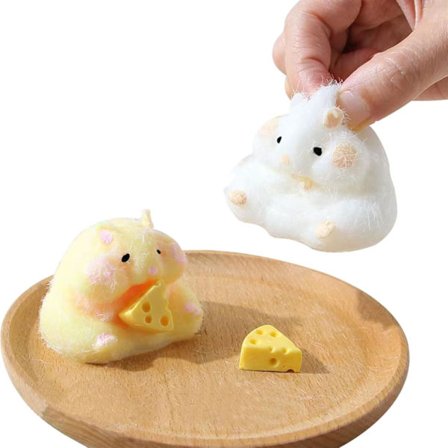 2 stk. Squishy Hamster, Myke Hamster Stressballer, Fidget Squeeze Leker Hamster for Barn & Voksne Squishies Squeeze Sensoriske Leker