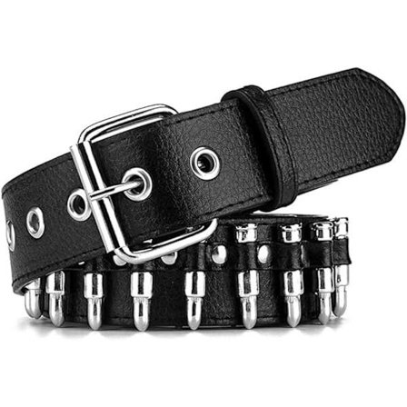 Svart sockerblandad bälte nitar boll nitar gotisk goth punk rock S