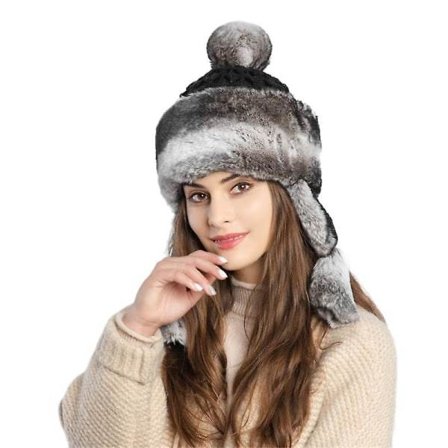 IC Varmare fuskpälsfångarehatt för kvinnor, lurvig varm mongolisk russ