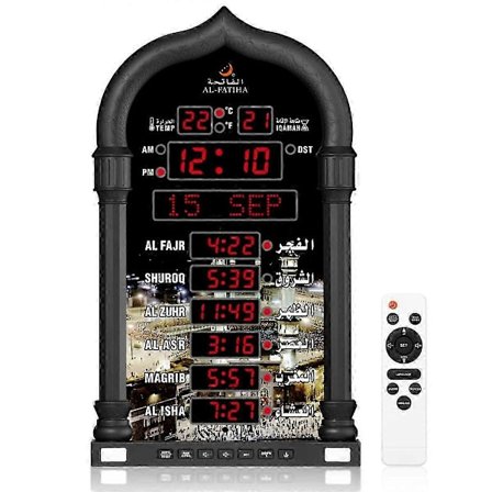 Azan Ur, LED Muslimsk Bedetidsur, Athan Vægur, Læs Hjem/Kontor/Moské Digital Azan Ur H-FX-