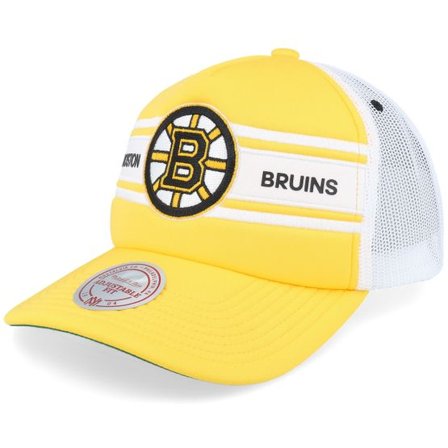 Mitchell & Ness - NHL Gul trucker Keps - Boston Bruins Sideline Yellow/White A-frame Trucker @ Hatstore