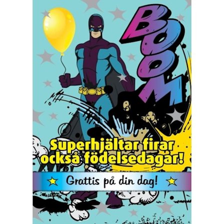Enkelt Barnkort Superhjältar firar också födelsedagar - Spader