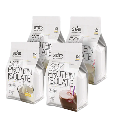 Vegansk protein Star Nutrition Mix&Match: 4 x Sojaproteinisolat Sojaproteinisolat 1 kg - Bodyman.dk