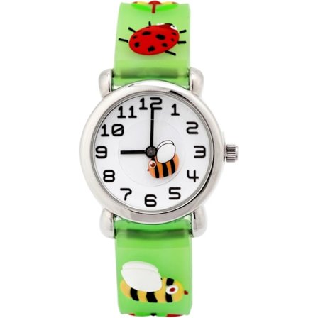 Barne-klokke Vanntett 3D Søt Tegneserie Rundt Urverk Silikon Gummi Rem