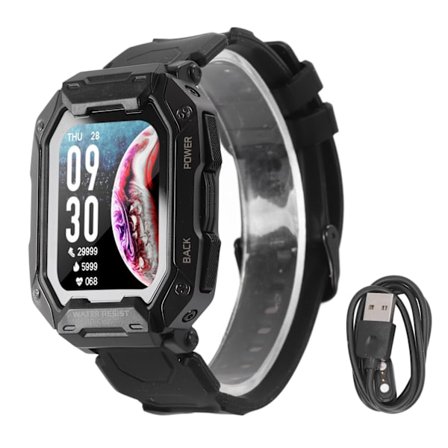 Børne Fitness Tracker Ur Vandafvisende 380mAh Batteri 24 Sportstilstande Aktivitetsmåler Sports Smartwatch Sort