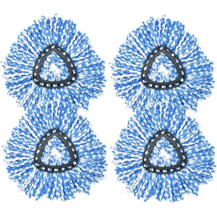 4 kpl vaihtomoppipäitä, 2-in-1 Vileda Easy Wring and Clean O-Cedar/Turbo -puuvillamoppi, mikrokuidulla täytetyt moppipäät helposti puhdistettaville 