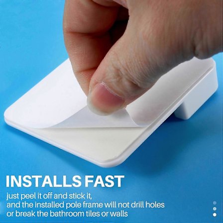 4 kpl liimattavia suihkuverhotangon pidikkeitä, suihkutangon pidike seinäkiinnike, suihkuverho R