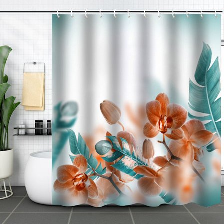 Växtblomma Ben duschdraperi med 12 krokar