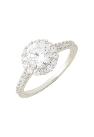 Sigrid Ring silver White Ringar Dam Vit 19